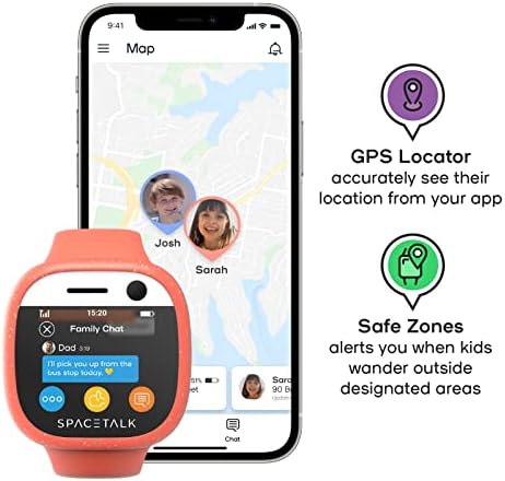 Kids Smart Watch Phone & Kids GPS Tracker - Spacetalk Adventurer 4G Kids Phone Watch with 4G Calls, SOS Alert, 5MP Camera, Safe Contacts List, SMS Text & Chats, School Mode, Boys Girls Age 5 - 12