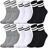 6 Pairs Kids Socks Boys Girls Socks, Unisex School Kids Crew Athletic Sock Soft Cotton Breathable Casual Sock with Retro Stripes