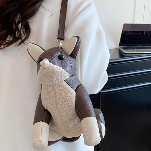 Image of Women PU Leather Unique Novelty Animal Shape Detachable Strap Crossbody Shoulder Bag Handbag Purse for Girls