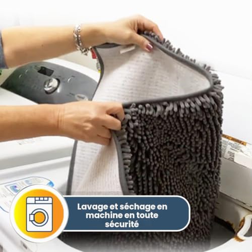 Muddy Mat® Shown on TV - Tapis chenille en chenille super absorbant pour pieds boueux, antidérapant, lavable en machine, à séchage rapide, lavable en machine, pour l'intérieur et – vue 5