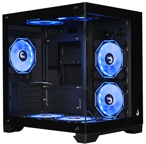 Case Computer Rise Mode USA Galaxy Glass M Mini, Mini Tower Tempered Glass, M-ATX Black