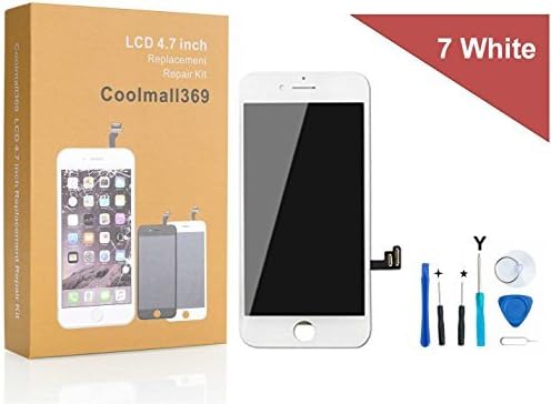 iPhone 7 Screen Replacement For Lcd Touch Screen Digitizer Frame Assembly Set with 3D Touch Coolmall369 Free Tool Set Included (White)