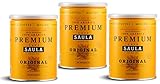 SELECCIÓN DE CAFÉ 100% ARÁBICA MOLIDO. Café Saula siempre busca la mejor calidad, en este pack de 3 latas de 250 gramos cada una, encontrareis un café arábica de pequeñas plantaciones de montaña.