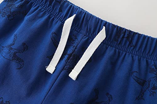 Image of Boys Summer Short Sets Outfits Cotton Casual Crewneck Short Sleeve Shirt Shorts Playwear Clothes Sets 2-7Y