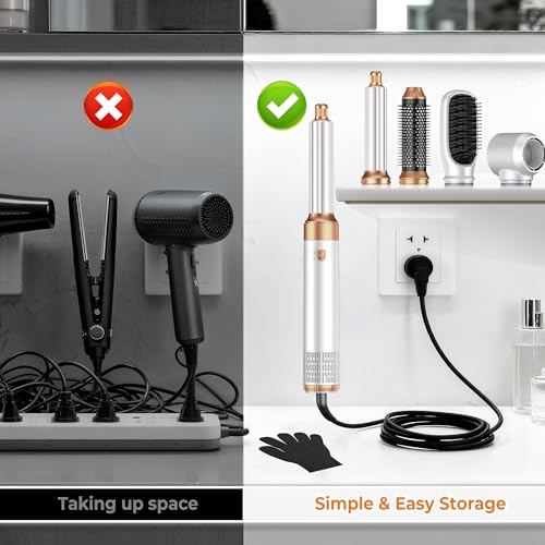 Image of 5 in 1 Blow Dryer Brush Set, Hot Air Styler Negative Ion Air Curling Wrap Air Curler Low Heat Hair Care, Round Brush Blow Dryer Hair Styling Tools Gift for Dry,Volumize,Straight,Curl, 110-120V