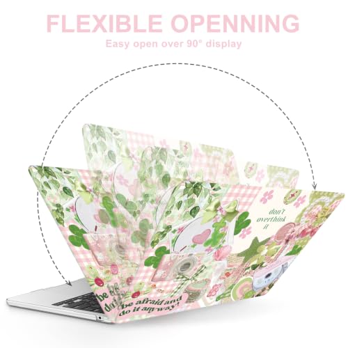 Image of AKIT for MacBook Air 15 inch Case M5 M4 M3 M2 Chip 2026-2023, Green Collage | A3448 A3241 A3114 A2941, Unique Funny Pattern Hard Shell Laptop Case+Keyboard Cover+Screen Protector for MacBook Air 15 inch