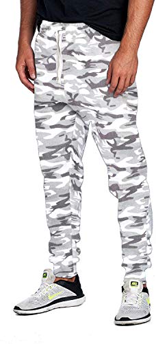 Image of ProGo Men's Casual Jogger Sweatpants Basic Fleece Marled Jogger Pant Elastic Waist