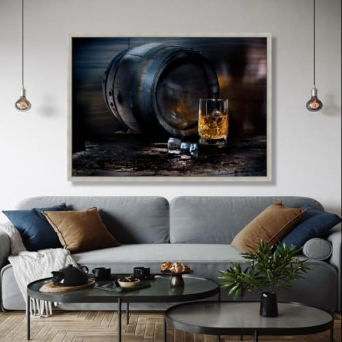 Cuadro de barril de whisky para decorar tu bodega con un toque rústico vintage