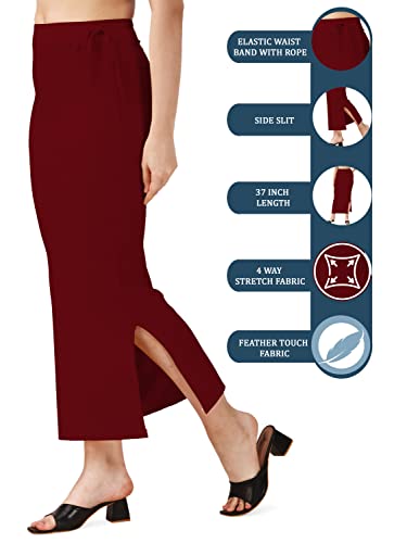 Image of Mehrang Microfiber Saree Shapewear Petticoat for Women, Cotton Blended Shape Wear Dress for Saree