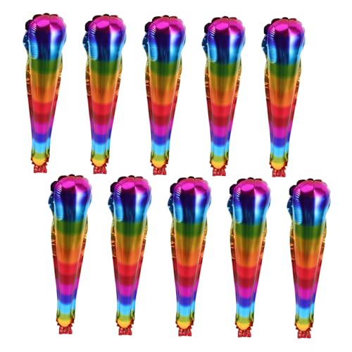 Yardwe 10 Pcs Rainbow Inflatable Cheering Sticks Party for Sports Events Birthday Celebrations and Parades Cheer Up
