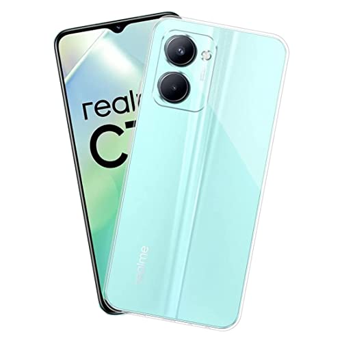 Image of COVERBLACK Rubber Silicone Back Cover for Realme C33 - Transparent