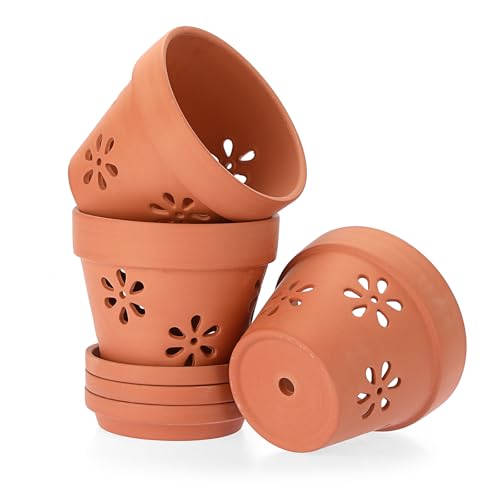 BSTKEY 3個セット 素焼き鉢5号 植木鉢 陶器鉢 観葉植物鉢 オシャレ 穴付き 受け皿付き ガーデン用品 6インチ レッド BSTKEY 3個セット 素焼き鉢5号 植木鉢 陶器鉢 観葉植物鉢 オシャレ 穴付き 受け皿付き ガーデン用品 6インチ レッド