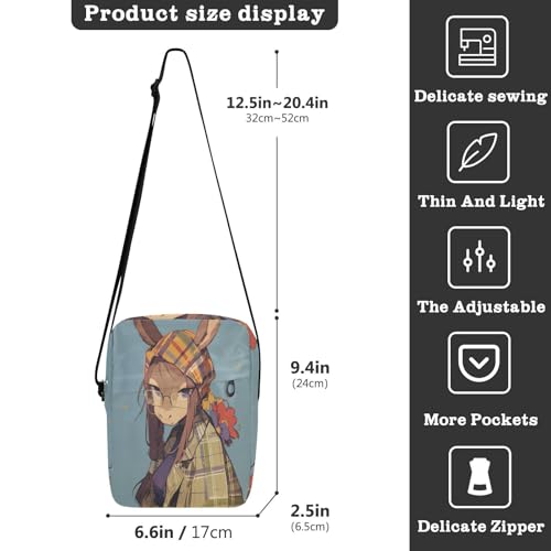 Funny Donkey Asthetic messenger bag for men shoulder bags Cross Body Purses Adjustable Strap for Casual Outdoor Daily3