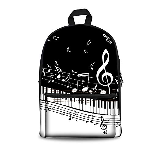 Foruidea: Mochila infantil de piano con notas musicales  18 pulgadas  ligera  para niños