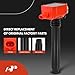 A-Premium Ignition Coil Pack with 2-Pins and Iridium Spark Plug Compatible with Dodge Journey 3.6L 2011-2019, Jeep Cherokee 3.2L 2014-2022, Ram ProMaster 1500 2500 3500 3.6L 2014-20212 - Red, Set of 6