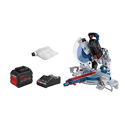 Bosch Professional BITURBO sladdlös geringssåg GCM 18V-305 GDC (inkl. 2x ProCORE18V 12.0Ah-batterier, laddare GAL 18V-160 C, anslutningsmodul, sågklinga, dammpåse, i kartong)