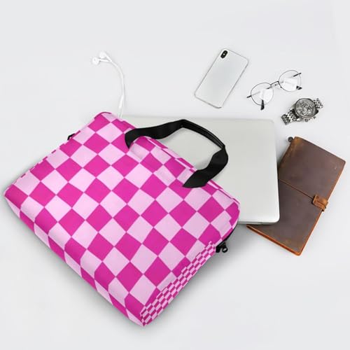 Bolso Maletín para Laptop 15.6 Pulgadas Rosado a Cuadros miniatura 7