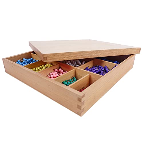 Image of Hidoggy Montessori Toys for 3+ Year Old Wooden Math Games Counting Beads Checker Board Beads and Numbers Teaching Counting Toys Preschool Mathematics Material for Kid Toy