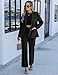 luvamia Elegant Womens Pantsuit Black Sets Women 2 Piece Outfits Women Pant Suits Dressy Casual Corporate Outfits for Pantsuit Long Sleeve Blazer Sets Black Size Medium US 8 to 10