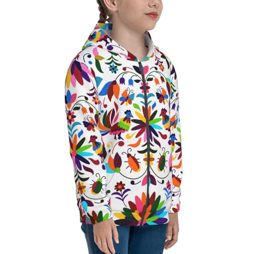 Mexican Bright Style Kids Pullover Hoodies Boys Zip Up Sweatshirts Girls Athletic Clothes with Pocket4