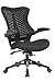 Officefactor Ergonomic Breathable Mesh Chair with Flip-up Armrests, Lumbar Support Executive Rolling Swivel Task Computer Office Chair or Home Desk Chair (Black MESH)