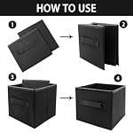 Kids Storage Bins 9.0"x7.5"x7.5" Small Size Fabirc Foldable Closet Toy Organizer Collapsible Cloth Black - Image 5