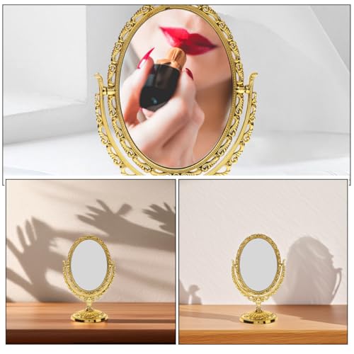 Espejo de Maquillaje Ovalado Doble Cara Estilo Europeo 2pcs miniatura 7