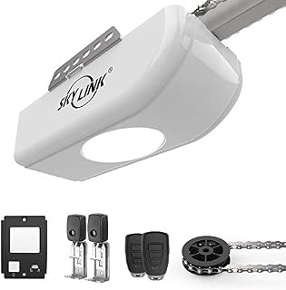 SKYLINK Atoms ATR-1722C 3/4 HPF Garage Door Opener with Extremely Quiet DC Motor, Built-in LED Light, Remote Controls, Deluxe Wall Console, Chain Drive, White