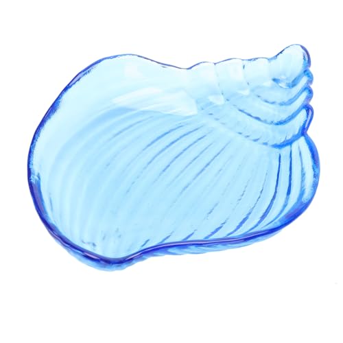 GATHINESS Bandeja de Aperitivos de Vidrio Azul Forma de Animal Marino, Resistente a Golpes y Portátil, Adecuado para Almacenar Frutas y Snacks en Casa