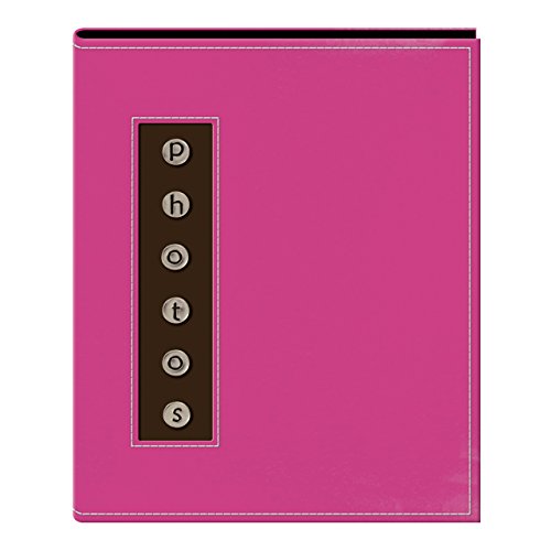 Pioneer Metal Button Photo Sewn Leatherette Cover Brag Album, Pink #TOP23