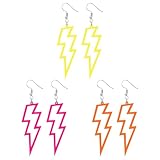 SYEYCW 3 Pares Pendientes de Acrílico Retro, Pendientes de Neón de los Años 80 y 90, Aretes de Rayo de Neón para Mujer, Pendiente de Moda Retro, para Fiestas Temáticas, Fiestas de Disfraces