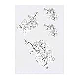 Azeeda 4 x 'Orchids In Bloom' Temporary Tattoos - Water Resistant, Skin-Safe, Non-Toxic Transfers, Mixed Sizes (TO00006531)