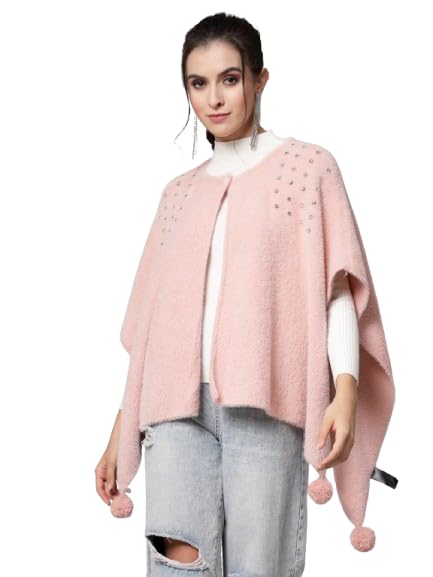 mafadeny Chic Poncho with Embellished Shoulders-picture-17