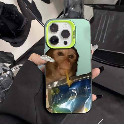 2026 New Monkey Phone Case, Funny Monkey Drinking Juice Phone Case - All inclusived Shockproof TPU Cover for iPhone 17 Pro Max to 11 series (for iPhone 12,Black) - Image 4