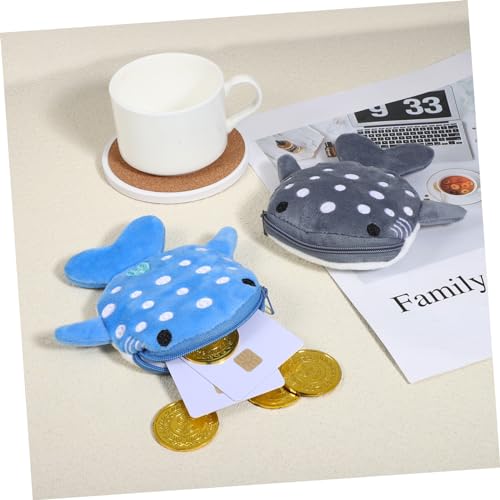 2 Pcs Shark Coin Pouch for Plush Zipper Purse Cute Key Pouch for Boys Durable Coin Holder present for Shark Lovers2