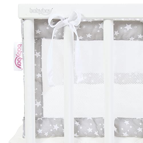 babybay babynest Mesh-Piqué Suitable for Model Original Pearl Grey Stars White, 35 x 5 x 28 cm (Pack of 1) - Image 3
