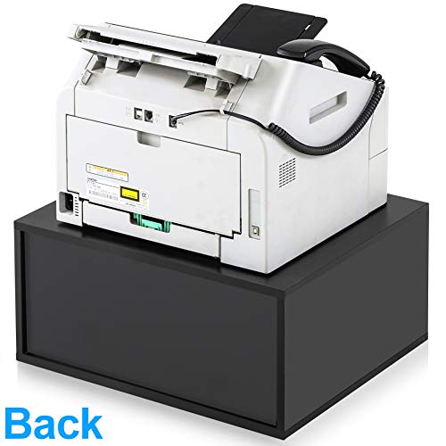 Fitueyes Large Printer Stands With 3 Storage Compartments, Desktop Paper Organizer Shelf For Home Office, 2-Tier Printer Riser, Black, 18.9" L X 15.7" W X 8.7" H #TOP7