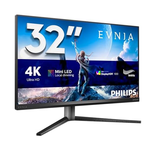 Philips Evnia 32M2N6800M - 32 Zoll UHD Gaming Monitor, 144Hz, 0.5 ms, FreeSync Premium Pro, HDR1000, Ambiglow (3840x2160, 2X HDMI 2.1, DisplayPort, USB Hub) dunkel grau