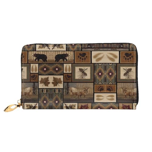 Portefeuille en cuir pour femme grand format zippé contre le désordre