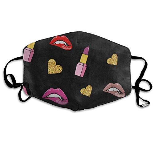 Preisvergleich Produktbild Staubdichte waschbare Wiederverwendbare Mode Lippenstift Golden Heart Mundabdeckung Maske Atemschutzmaske Keimschutz Sicherheit Warme Winddichte Maske