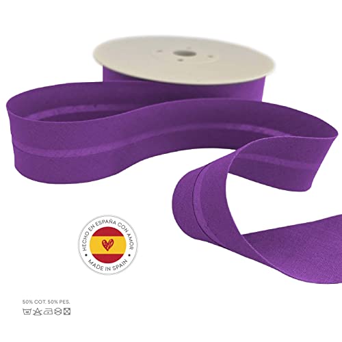 TEXTEX = 30mm Wide Bias Binding Tape. 50% Cotton and 50% Polyester. 10m Piece - (Purple) - Image 4