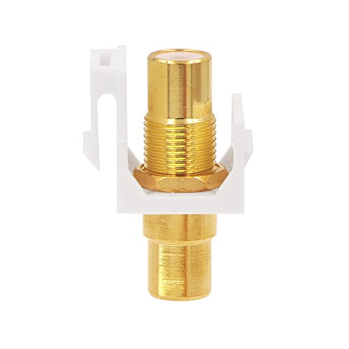 Vce 5-Pack Rca Keystone Jack Insert Gold Plated Rca Wall Jack Female For Wall Plate, White #TOP2