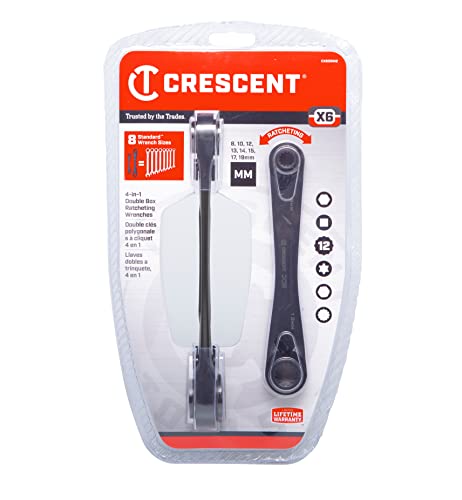 Image of Crescent 2 Piece X6 4-in-1 Black Oxide Spline Ratcheting Metric Wrench Set - CX6DBM2 (Pack of 12)