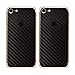 Lot de 2 Conception en Fibre de Carbone Déjouer Résistant aux Rayures Retour Autocollant pour iPhone 7 | Antidérapant, Anti-Poussière, Ultra Fin (70 microns) | Film de Protection du Dos Anti-Rayures