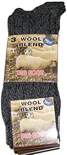 3 PAIRS OF MENS THICK CHUNKY DARK COLOURED WOOL BLEND BIG FOOT SOCKS - UK SIZE 11-14