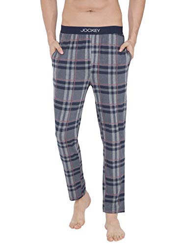 Image of Jockey IM03 Men's Tencel Micro Modal Cotton Elastane Stretch Regular Fit Checkered Pyjama with Side Pockets (Prints May Vary)