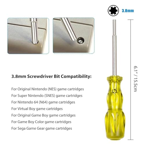 Image of Sunjoyco 72 Pin Connector Cartridge Slot and 3.8mm Screwdriver Bit Open Tool for Nintendo NES 8 Bit System - Repair Part