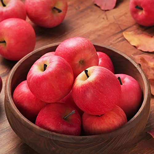 Cllayees Fake Fruit Artificial Apples, Set Of 12 Decorative Fruit Lifelike Faux Apples Realistic Fruits Apple Decorations For Kitchen, Realistic Fake Fruits Party Props Home Decor #TOP5