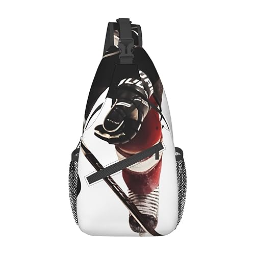 Sac à bandoulière hockey sur glace mixte noir pour sportifs et mode urbaine
