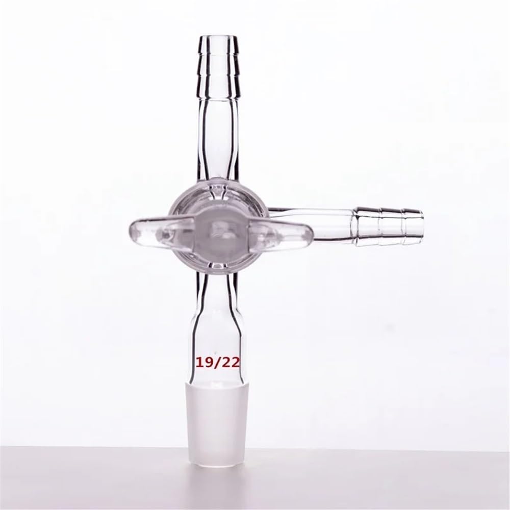 Adaptador de destilación Conjunta, Adaptador de matraz de 2 mm, PTFE o Vidrio, válvula con Junta en T, Varios tamaños, A68(A681420)